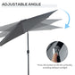 Outsunny 10' x 8' Round Market Umbrella, Patio Umbrella with Crank Handle and Tilt, Outdoor Parasol for Garden, Bench, Lawn, Grey
