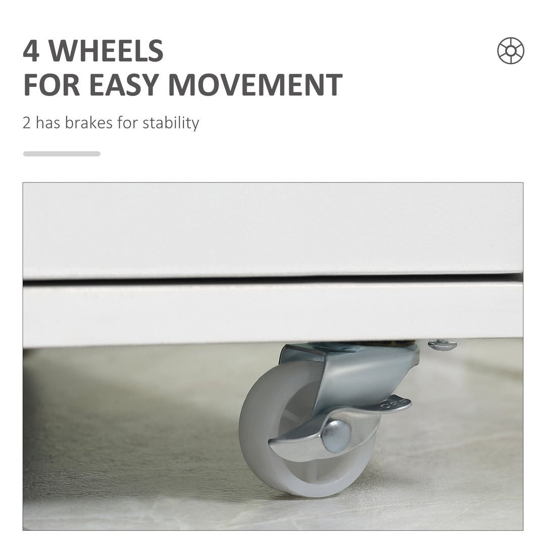 Vinsetto 7-drawer Vertical File Cabinet for Home Office, Storage Cabinet with Wheels, 18.7"x15.6"x35.4", Black