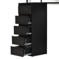 HOMCOM Corner Vanity Desk with Mirror, Makeup Vanity Table with 5 Drawers and Open Shelves, Dressing Table with 3-piece Mirror for Bedroom, Black