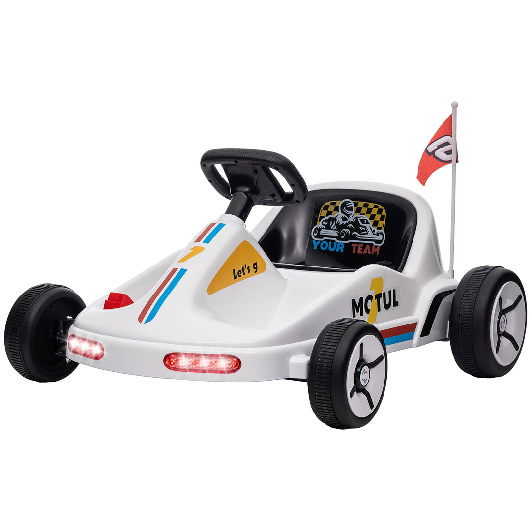 Qaba 6V Electric Go Kart for Aged 3-5 Kids with Music, Light, Horn, Blue