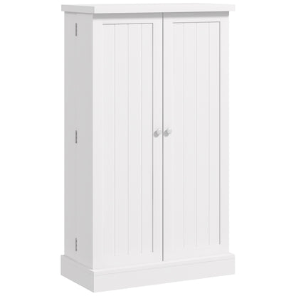HOMCOM Freestanding Kitchen Pantry Storage Cabinet Kitchen Cabinet with 5-Tier Shelf 12 Spice Racks Adjustable Shelves White