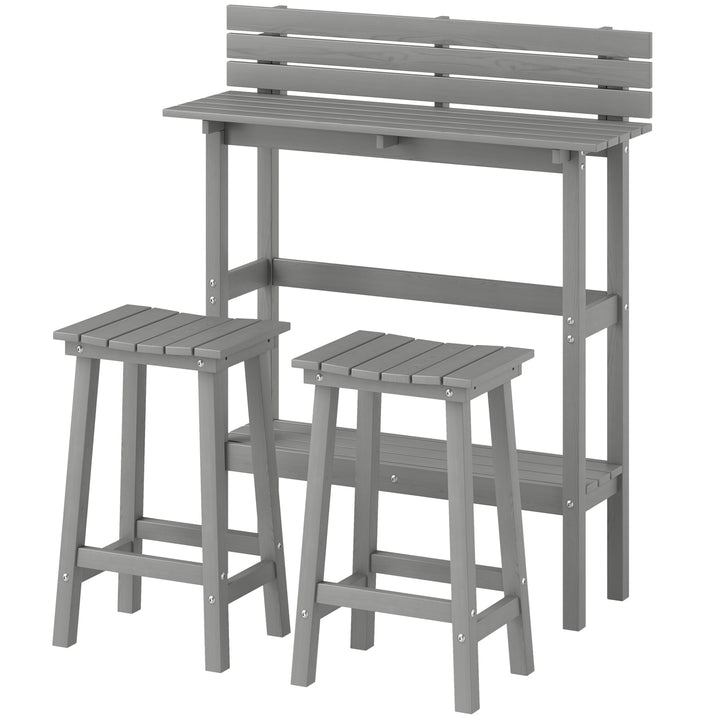 Outsunny 3 Piece Patio Bar Set with 43"H Bar Table and 2 Bar Stools, for Balcony, Backyard, Porch