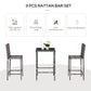 Outsunny 3 Piece Patio Bar Set Wicker Rattan Garden Bistro Set Barstool and Table for Patio Backyard Balcony Poolside, Black
