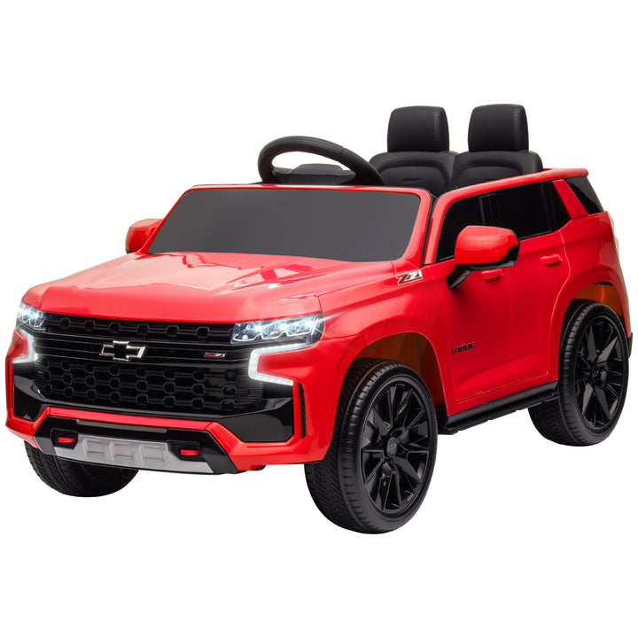 Aosom Licensed Chevrolet Tahoe Kids Ride on Car, 12V 7AH Toddler Electric Car with Parent Remote Control, 3 Speeds, Spring Suspension, LED Light, Horn, Music, Black