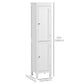 kleankin Tall Bathroom Cabinet, Freestanding Storage Organizer with Adjustable Shelves and Cupboards, 15" x 13" x 63", White