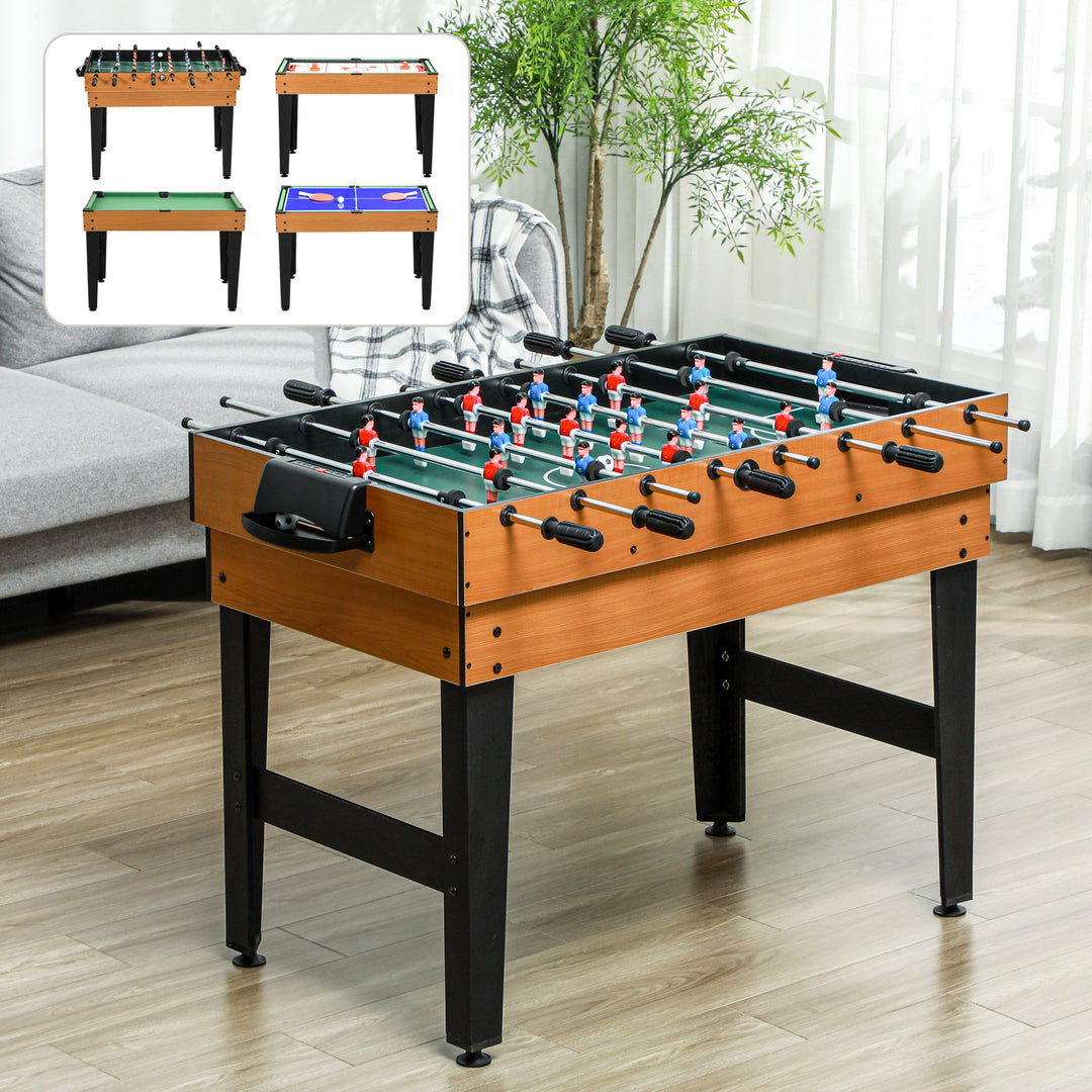 Soozier 43'' 4-in-1 Multi-Gaming Table, Tabletop Billiards Hockey Table Tennis Foosball Game, Easy Set up for Whole Family