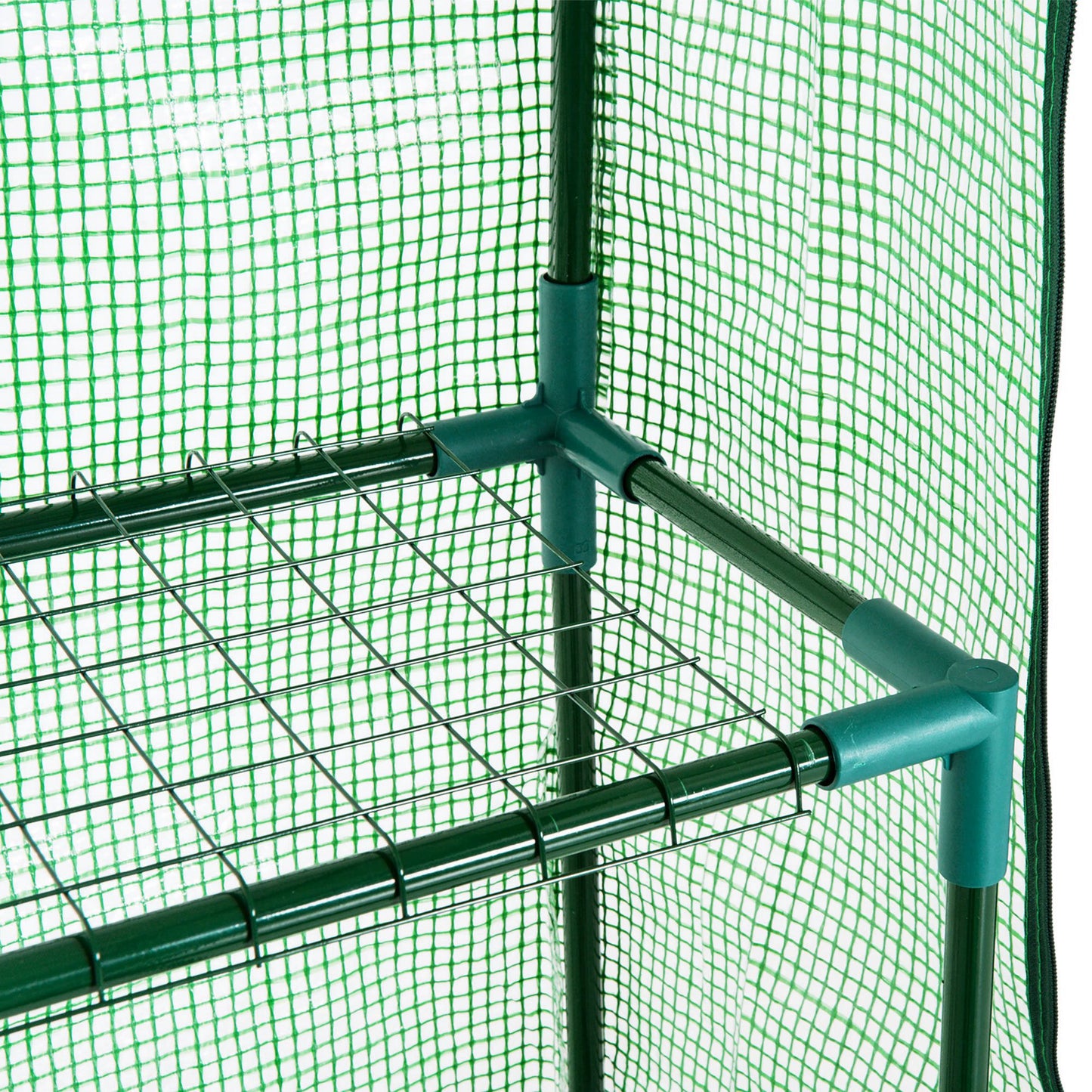 Outsunny 56" x 29" x 77" Walk-in Greenhouse, Mini Greenhouse with 4 Shelves, Roll-Up Door and Weatherized Cover, Clear
