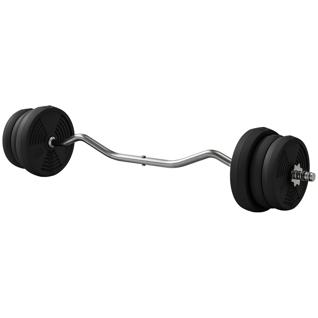 Soozier 50LBS Barbell Weight Set, Adjustable Weights with Curl Bar for Home Gym Women and Men Weight Lifting Training