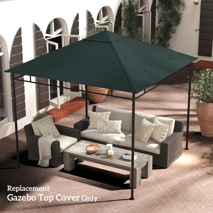Outsunny 10' x 10' Square Gazebo Canopy Replacement UV Protected Top Cover Sun Shade Coffee