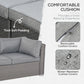 Outsunny 6 PCs Rattan Corner Sofa Set Outdoor Conservatory Furniture Grey