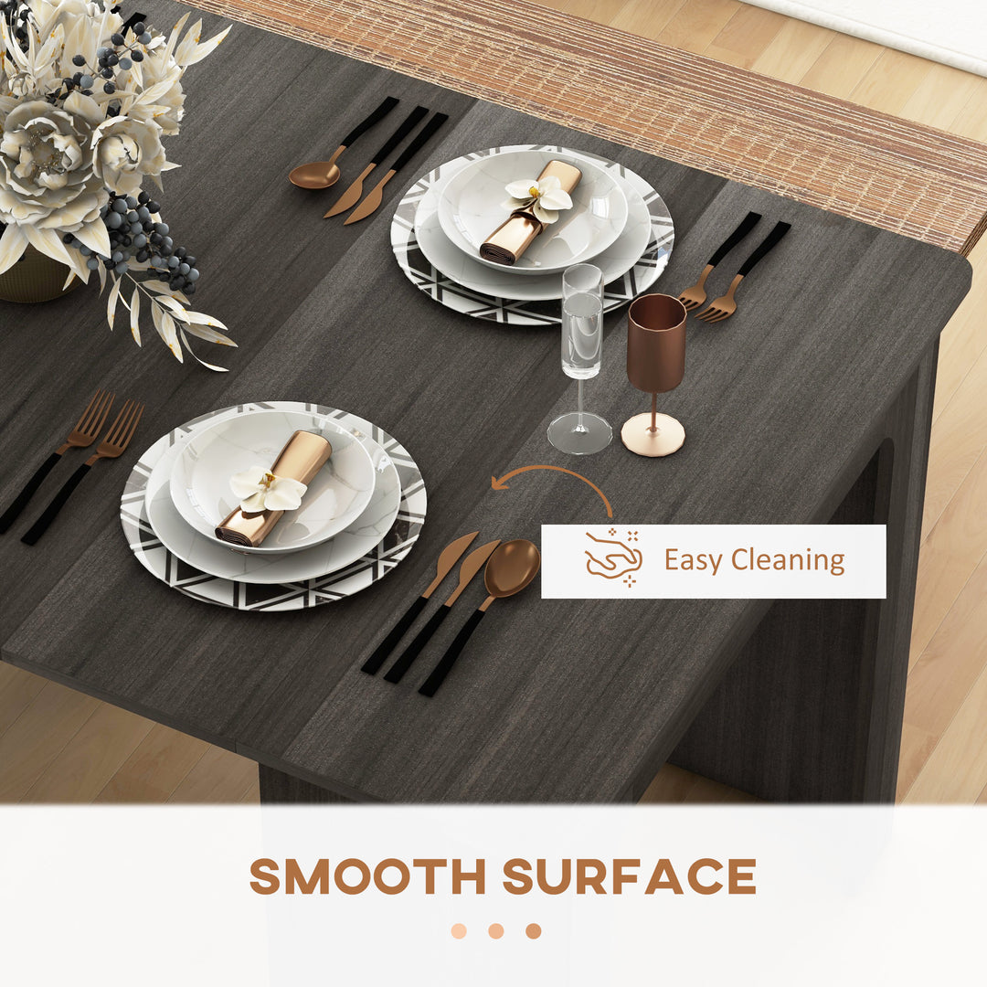 HOMCOM Extendable Dining Table, Expandable Kitchen Table for Small Spaces, Seats up to 6 People, Dark Brown