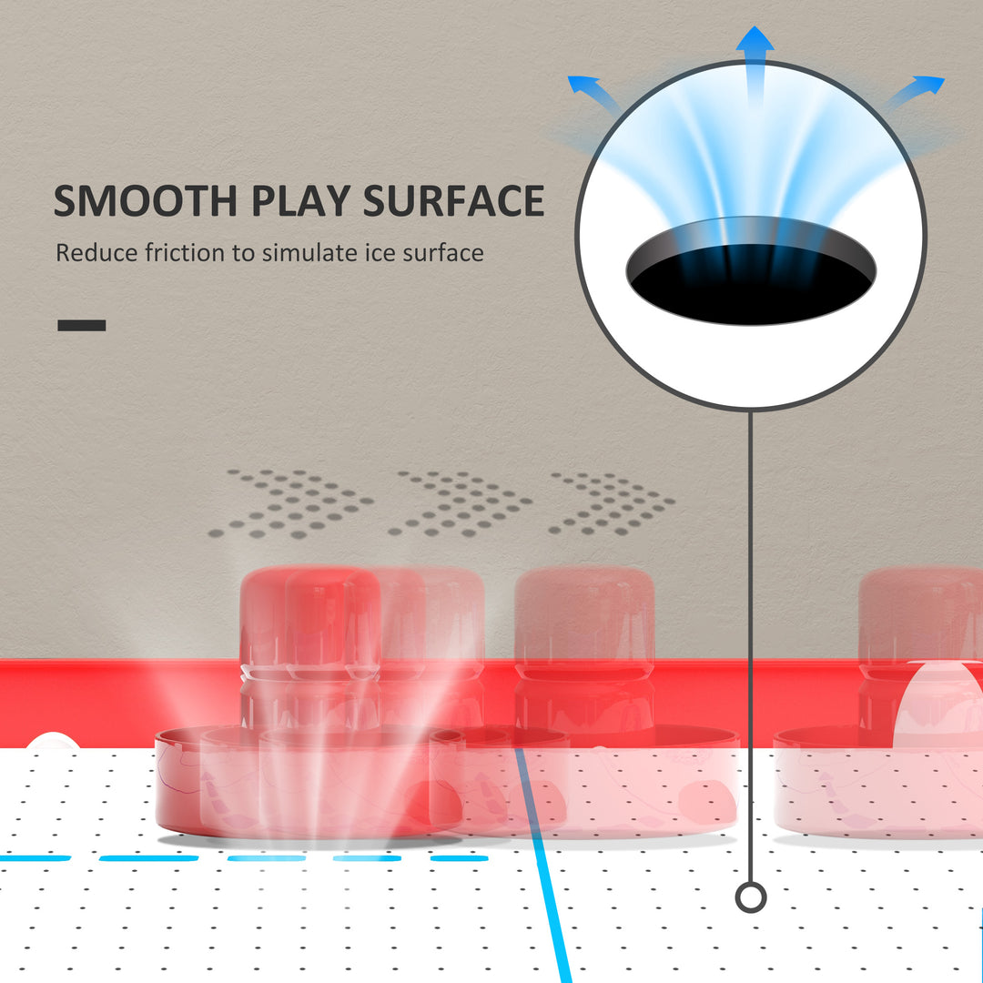 Soozier Folding Air Hockey Table 40" Arcade Table with 2 Pucks, 2 Pushers, Scoreboard for Family Game Room, Living Room, White