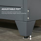 HOMCOM Metal Storage Cabinet, Industrial Sideboard Buffet Cabinet with 2 Louvered Doors, Adjustable Shelves, Grey