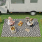 Outsunny Reversible Outdoor RV Rug, Patio Floor Mat, 5' x 8' Plastic Straw Rug for Backyard, Deck, Beach, Camping, Black & White