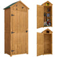 Outsunny 30" x 21" x 71" Garden Storage Shed, Outdoor Tool Utility Storage House  with 3 Tier Shelves and Roof, Brown