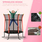 Soozier 64" Kids Trampoline Indoor/Outdoo with Enclosure Net Elastic Thick Padded Pole Gift for Ages 3-10 Years Old Red