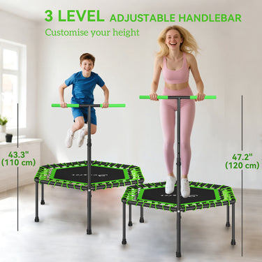 Soozier 45" Rebounder Trampoline for Adults, Mini Fitness Trampoline Bungee Rebounder with 3-Level Adjustable Handle
