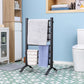 HOMCOM 8-Bar Heated Towel Warmer Rack with Built-in Timer and LED Indicators, Wall Mounted & Free Standing Carbon Steel Electric Towel Bar with Adjustable Temperature, White
