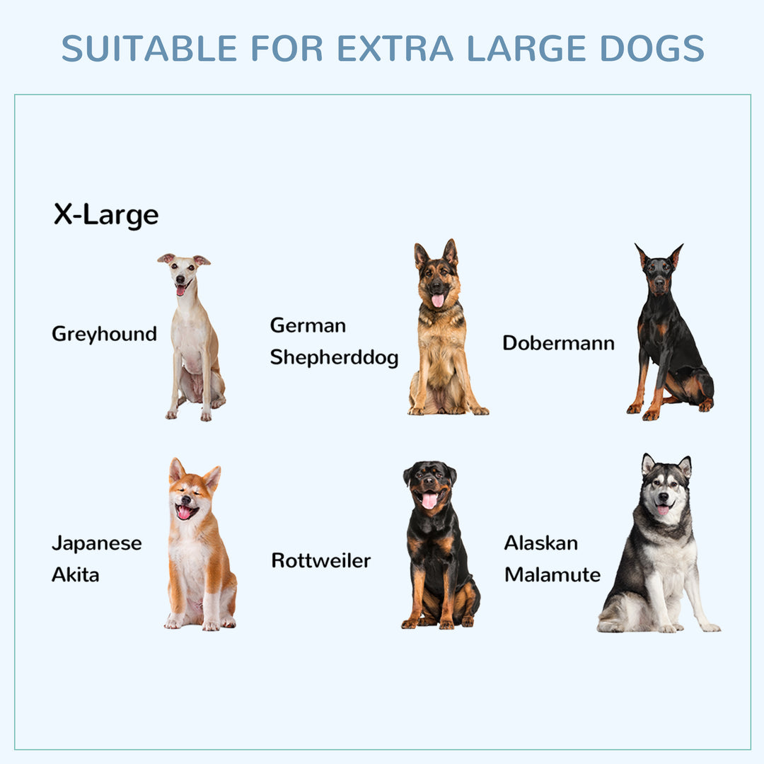 PawHut Heavy Duty Dog Crate Cage for Large Dogs Cats with Two Doors, Lockable Wheels, Removable Tray, 43" x 30" x 32''