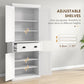 HOMCOM 72" Kitchen Pantry, Freestanding Storage Cabinet with Drawer, Doors, White