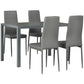 HOMCOM 5-Piece Rectangular Glass Kitchen Table and Chairs with Metal Frame and Faux Leather Upholstery for Dining Room, White