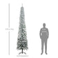HOMCOM 6 Ft Snow-Flocked Artificial Christmas Tree, Slim Pencil Xmas Tree with Realistic Branches, Metal Base, Green