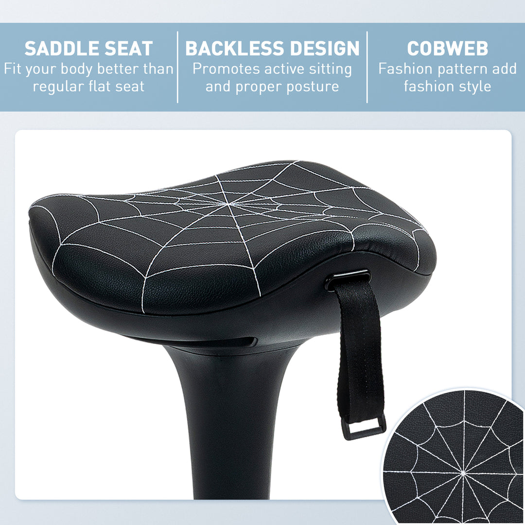 Vinsetto Backless Wobble Stool Chair, Standing Desk Chair, Adjustable Learning Stool for Office Desks, with Rocking Motion, Black