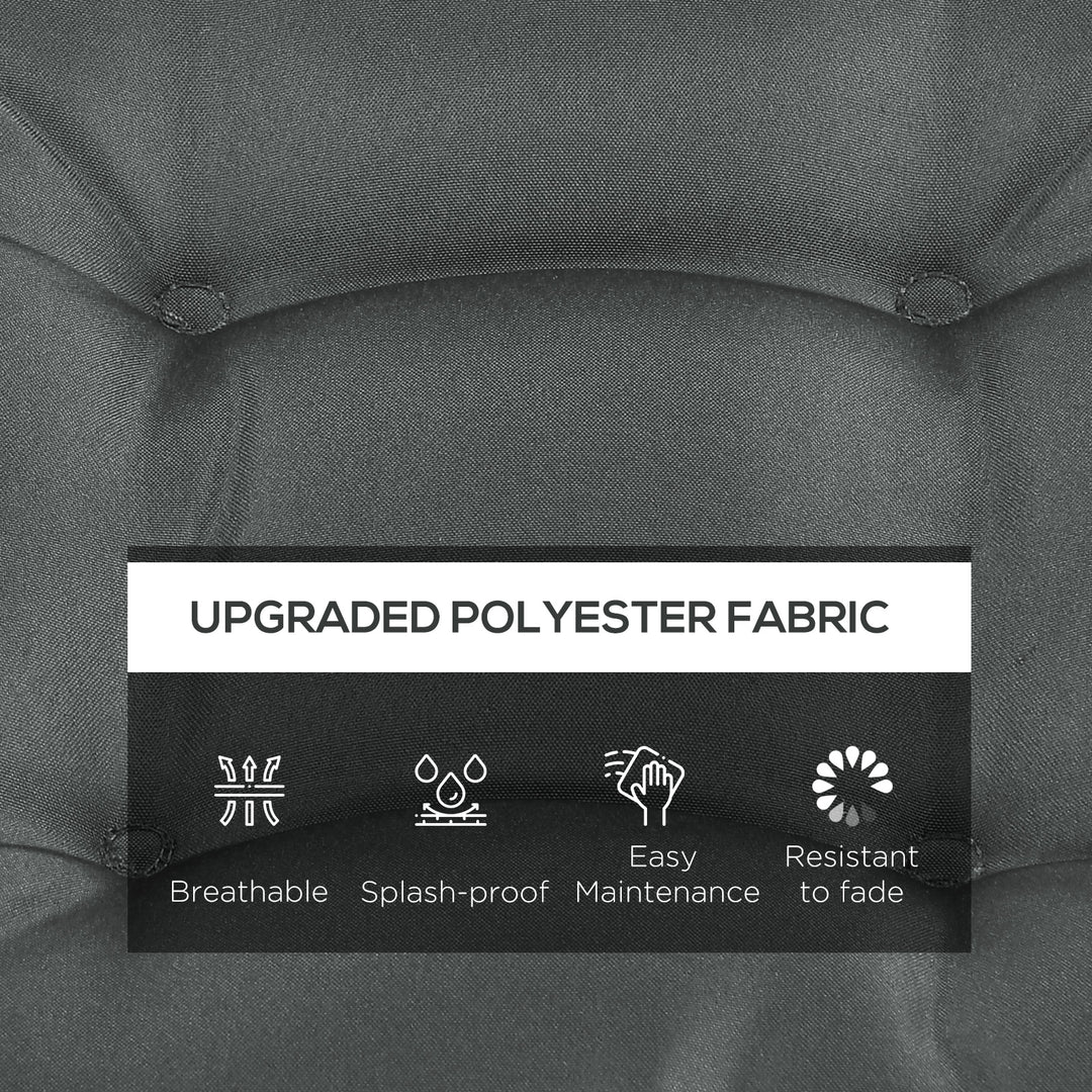 Outsunny 6-Piece Seat Cushion Replacement, Outdoor Patio Chair Cushions Set with Ties, Button Tufted, Dark Green