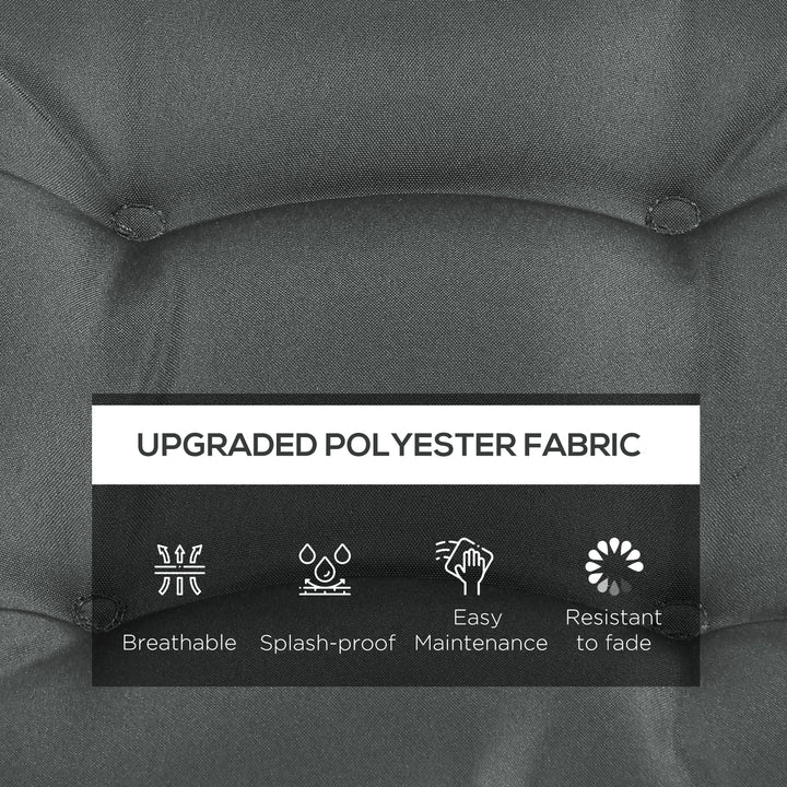 Outsunny 6-Piece Seat Cushion Replacement, Outdoor Patio Chair Cushions Set with Ties, Button Tufted, Dark Green