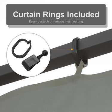 Outsunny Replacement Mosquito Netting for Gazebo 10' x 10' Black Screen Walls for Canopy with Zippers for Parties and Outdoor Activities, Dark Grey