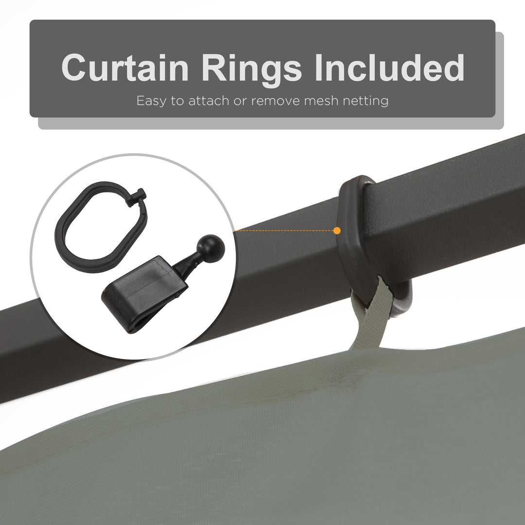 Outsunny Replacement Mosquito Netting for Gazebo 10' x 10' Black Screen Walls for Canopy with Zippers for Parties and Outdoor Activities, Dark Grey