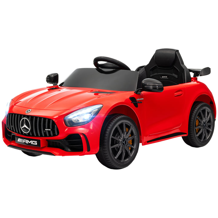 Qaba Mercedes-Benz AMG GTR Licensed 12V Battery Powered Kids Electric Car w/ Remote, Soft Start, Lights, Music Horn, Black