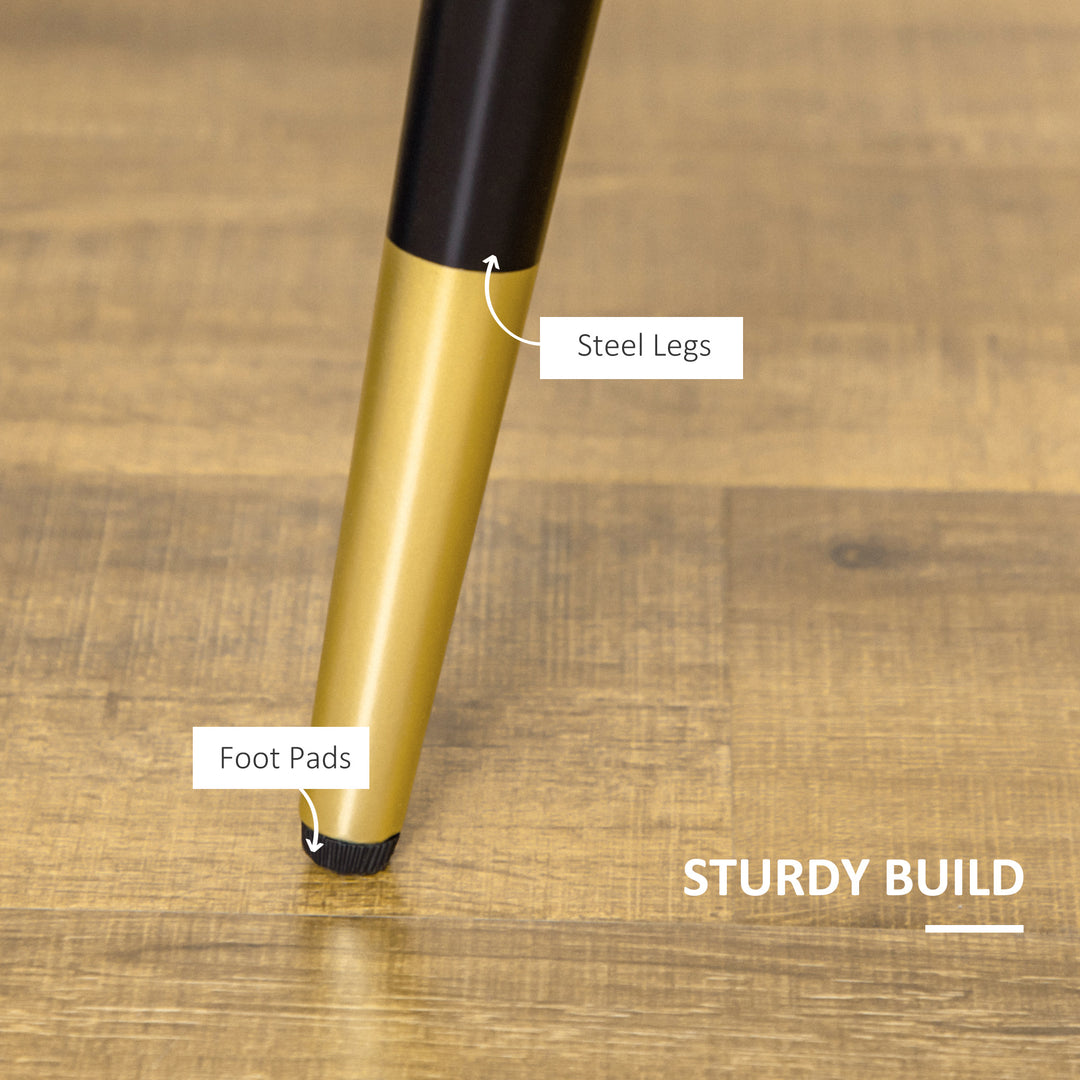 HOMCOM Dining Chairs Set of 2, Modern Kitchen Chair with PU Leather Upholstery and Steel Legs for Living Room, Bedroom, Black