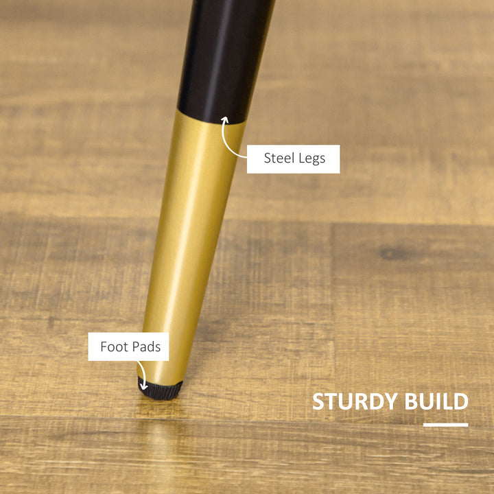 HOMCOM Dining Chairs Set of 2, Modern Kitchen Chair with PU Leather Upholstery and Steel Legs for Living Room, Bedroom, Black