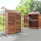 Outsunny Outdoor Storage Cabinet, Wooden Garden Storage Shed with Double Doors and Shelves for Garden Porch Deck, Mixed-Brown