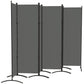 Outsunny 6 Panel Folding Room Divider, UV30+ Privacy Screen, Indoor Outdoor Privacy Panel with Stable Base, Black