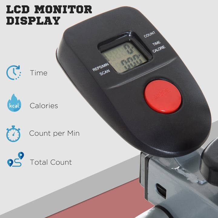 Soozier Upright Elliptical Trainer, Air Walker Exercise Machine with LCD Monitor for Aerobic Exercise, Gazelle Glider for Home, 242lbs Capacity, Grey