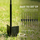Outsunny Outdoor Metal Garden Fence Panels, Animal Barrier & Border Edging for Yard, Patio, 8 Pack, Scrollworks and Spears