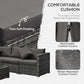 Outsunny 6 Pieces Outdoor PE Rattan Wicker Patio Furniture Sofa Set with Thick Cushions, Deluxe Garden Sectional Couch with Glass Top Table, Dark Coffee and Cream White