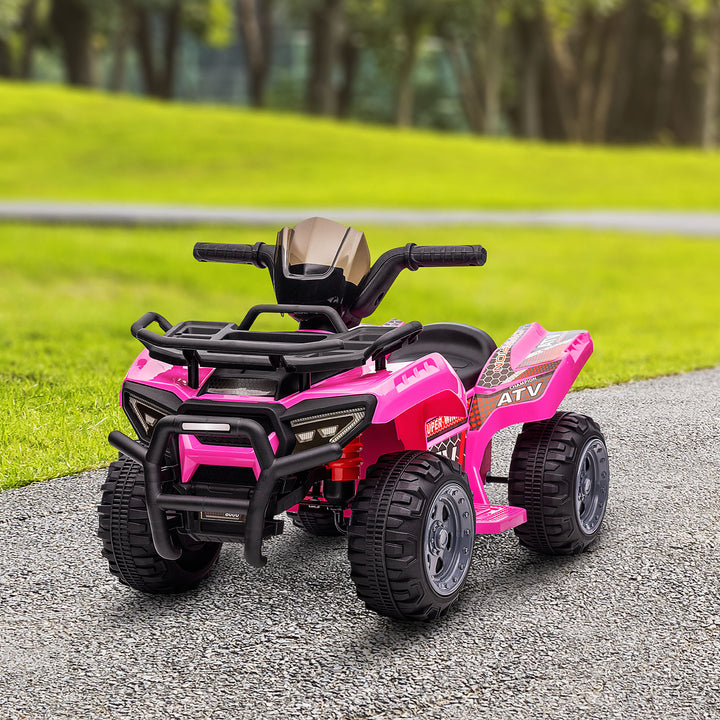 Aosom 6V Kids ATV Quad, 4 Wheeler Battery Powered Electric Ride on Car with Music, Forward, for Boys and Girls Ages 18-36 Months, Red