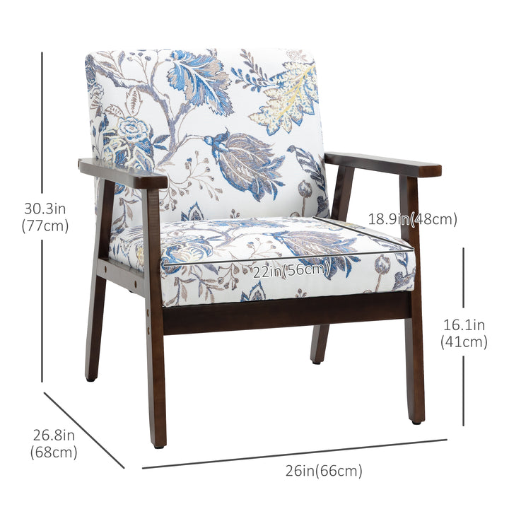 HOMCOM Modern Accent Chairs with Cushioned Seat, Upholstered Linen-Feel Armchair for Bedroom, Living Room, Dark Gray