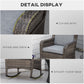 Outsunny Outdoor Wicker Rocking Chair, PE Rattan Porch Rocker with Cushions, Grey