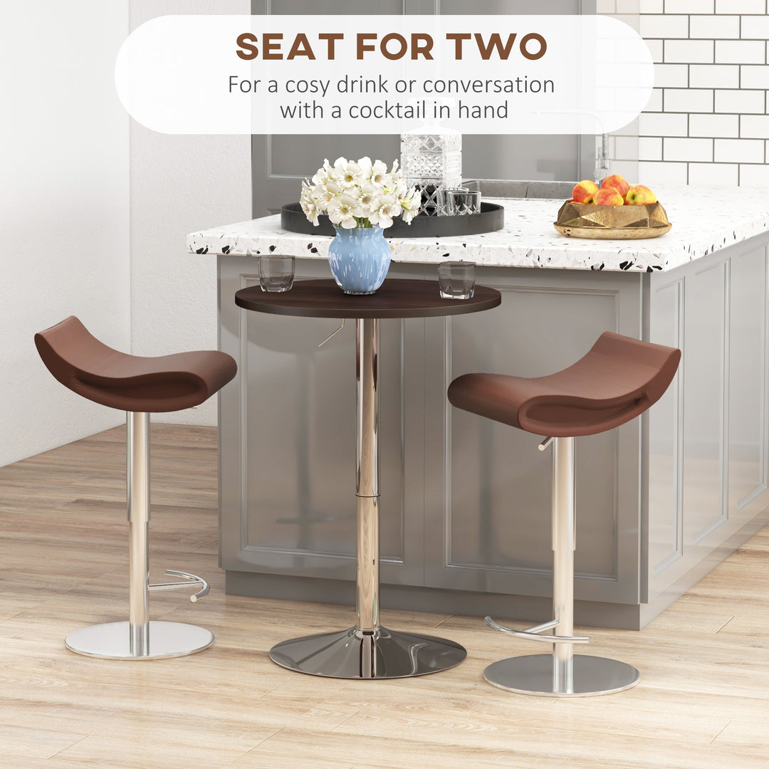 HOMCOM High Top Bar Table, Adjustable Round Kitchen Table with Swivel Top and Steel Base, Bistro Table for 2 People, White