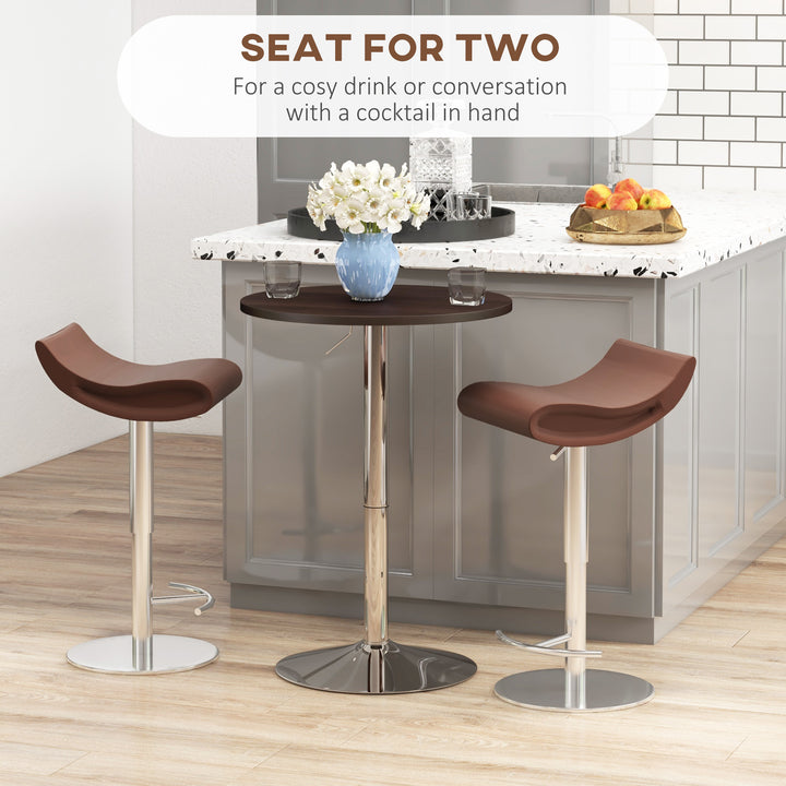 HOMCOM High Top Bar Table, Adjustable Round Kitchen Table with Swivel Top and Steel Base, Bistro Table for 2 People, White