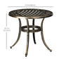 Outsunny Ð¤23.6" Round Outdoor Side Table, Cast Aluminum Frame Patio Coffee Side Desk for Patio, Garden, Balcony, Bronze