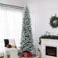 HOMCOM 9ft Pencil Christmas Tree, Flocked Tree with 1277 Branch Tips and Metal Base for Home, Indoor, Holiday