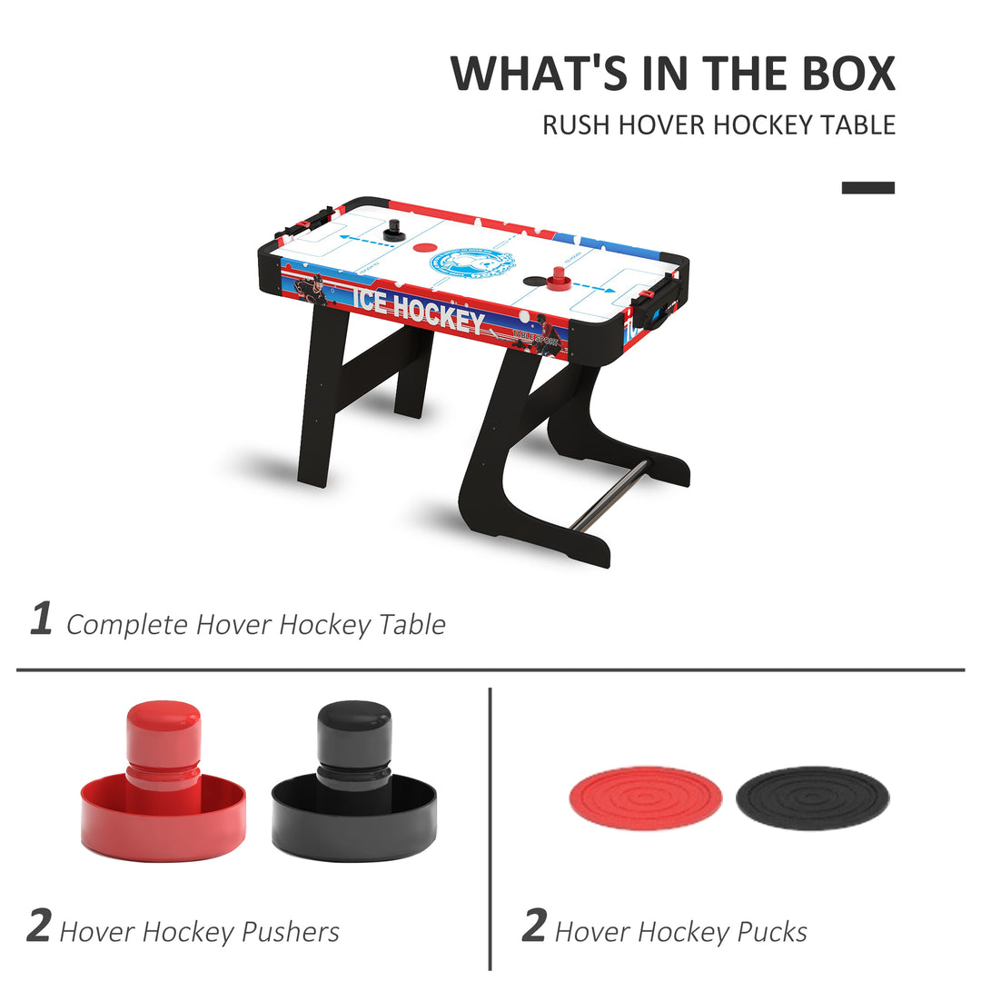 Soozier Folding Air Hockey Table 40" Arcade Table with 2 Pucks, 2 Pushers, Scoreboard for Family Game Room, Living Room, White
