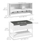 HOMCOM Wall Mounted Coat Rack with Shoe Storage Bench, Hall Tree and Bench, Clothes Hanger Rack with Shelves for Hallway White