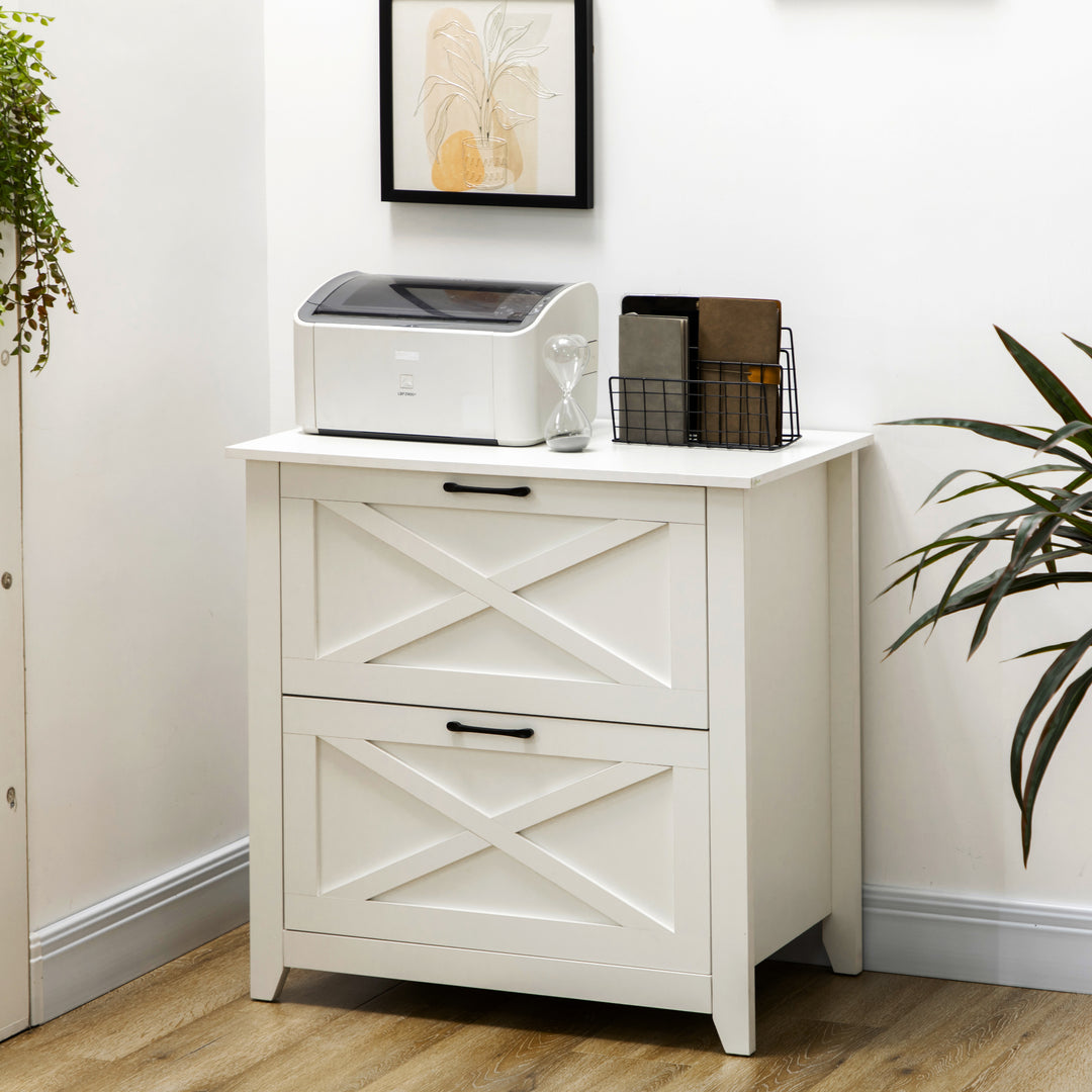 Vinsetto Vertical File Cabinet with Hanging Bars for A4 Size for Home Office, 29.9"x 19.7"x 30.3", White