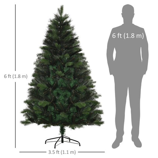 HOMCOM 6FT Artificial Pop-Up Christmas Tree Xmas Tree Holiday Home Decoration with Automatic Open, Green